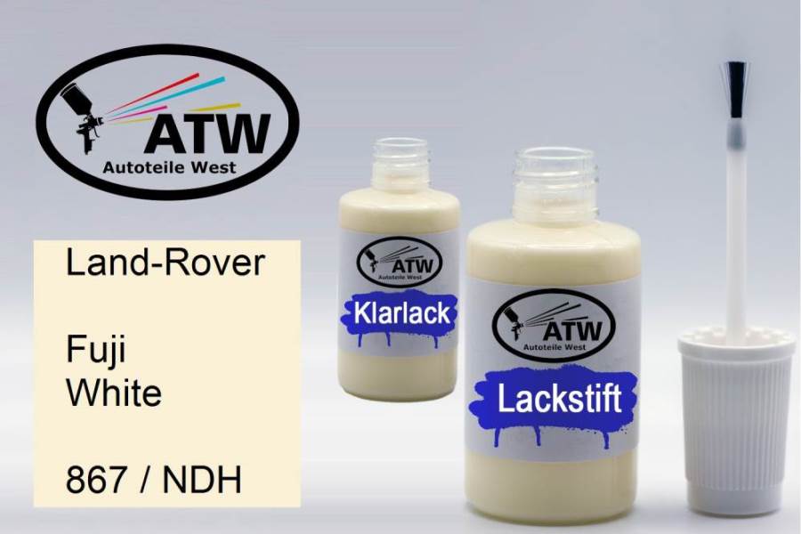 Land-Rover, Fuji White, 867 / NDH: 20ml Lackstift + 20ml Klarlack - Set, von ATW Autoteile West.
